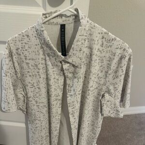 lululemon athletica White Gray Casual Button Down Shirt